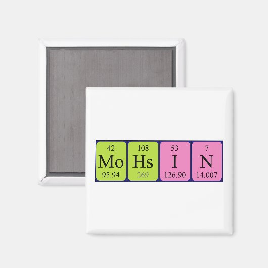 Mohsin periodiek table name magnet (Voorkant / Achterkant)