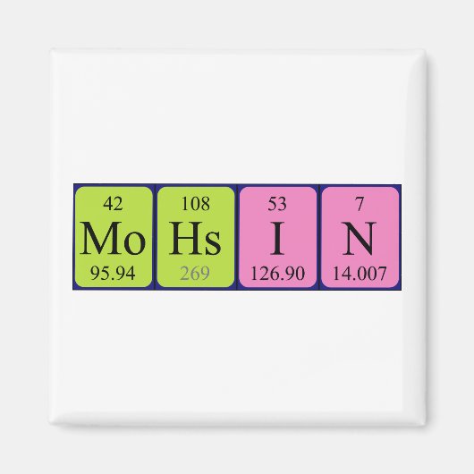 Mohsin periodiek table name magnet (Voorkant)