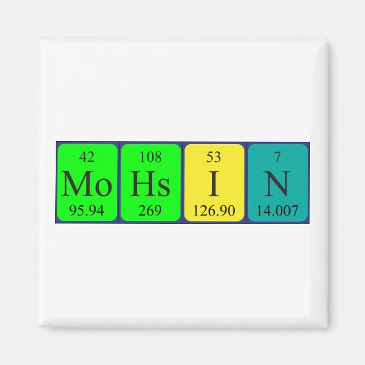 Mohsin periodiek table name magnet (Voorkant)