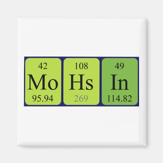 Mohsin periodiek table name magnet (Voorkant)