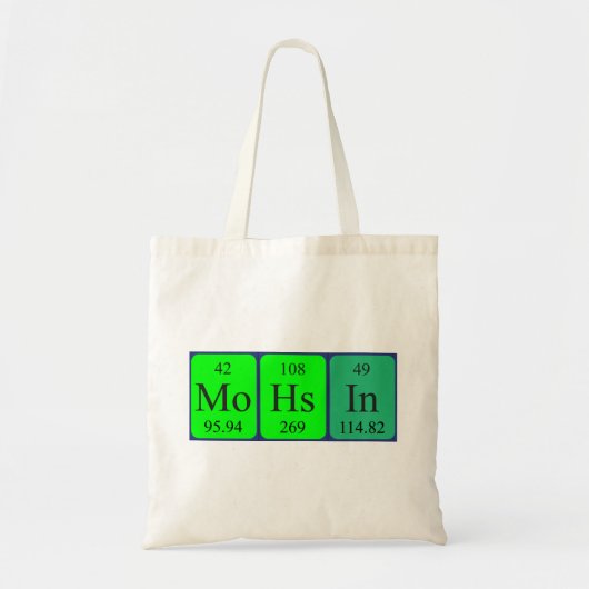 Mohsin periodieke lijstnaam canvas tas (Voorkant)