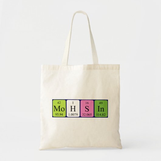 Mohsin periodieke lijstnaam canvas tas (Voorkant)