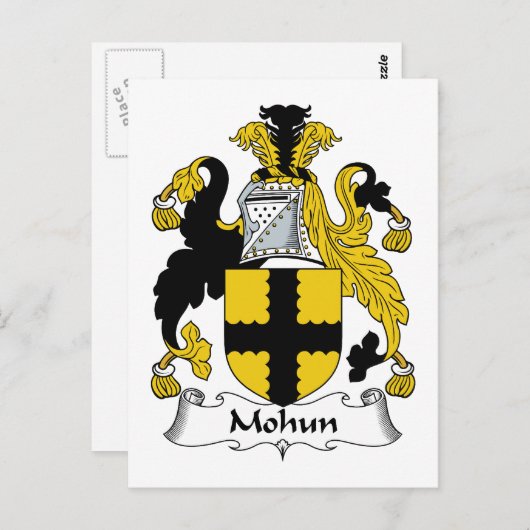 Mohun Family Crest Briefkaart (Voorkant / Achterkant)
