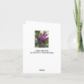 "Moi van seringen chez " Kaart (Achterkant)