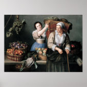 Moillon - bij de marktkraam poster (Voorkant)