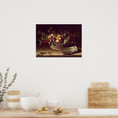 Moillon - Mand met fruit en een bos asperges Poster (Keuken)