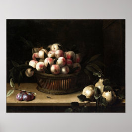Moillon - Mand met perziken, kweeappels en pruimen Poster