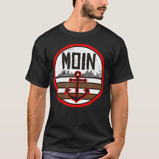 Moin Ihr Sacken Hamburg North Germany Design T-shirt (Voorkant)