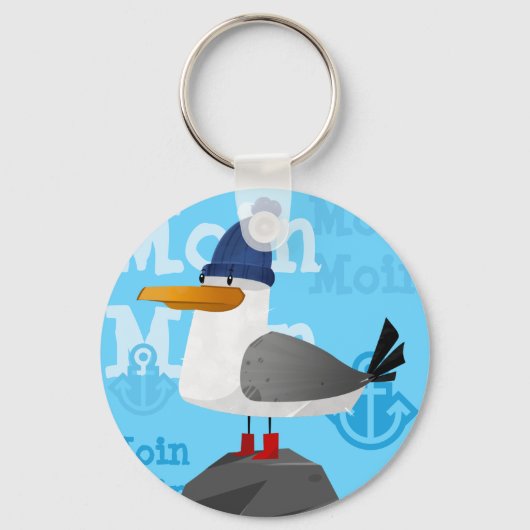 "Moin Moin" Seagull Sleutelhanger (Voorkant)
