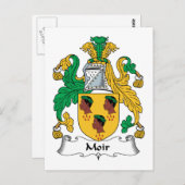 Moir Family Crest Briefkaart (Voorkant / Achterkant)