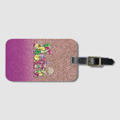 Moira, dames op getextureerd roze, bagagelabel (Voorkant (horizontaal))