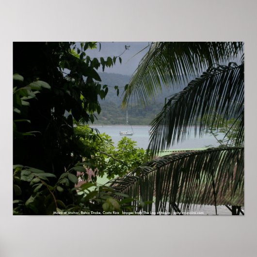 Moira voor anker, Bahia Drake, Costa Rica Poster (Voorkant)