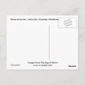 Moira voor anker, Josh Key, Guanaja, Honduras Briefkaart (Achterkant)
