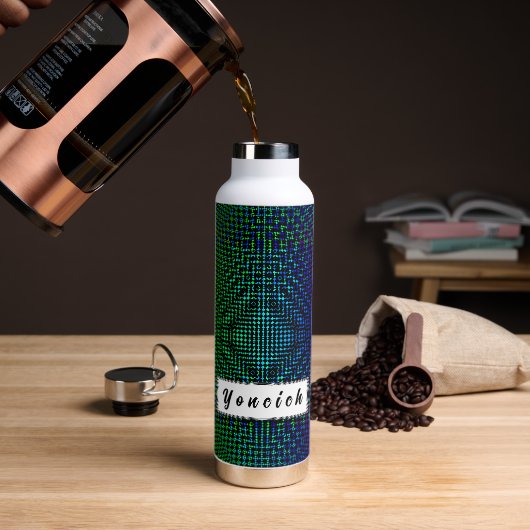 Moire Checkers door Kenneth Yoncich Waterfles (Koffie)