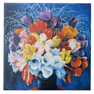 Moise Kisling, Boeket Tulpen, Tegeltje