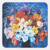 Moise Kisling, Bouquet of Tulips, Vierkante Sticker (Voorkant)