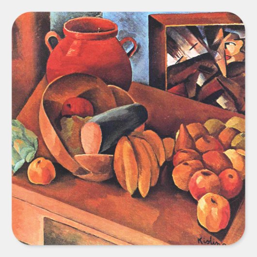 Moise Kisling, Still Life with Fruit, Vierkante Sticker (Voorkant)