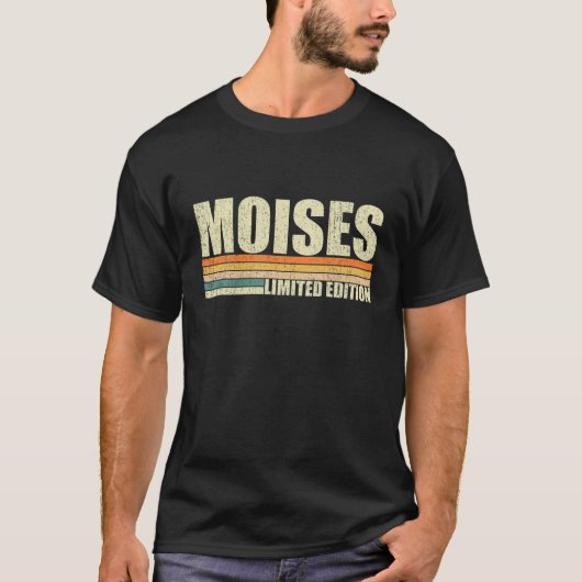 Moises Cadeau Naam Persoonlijk Grappig Retro Vinta T-shirt (Voorkant)
