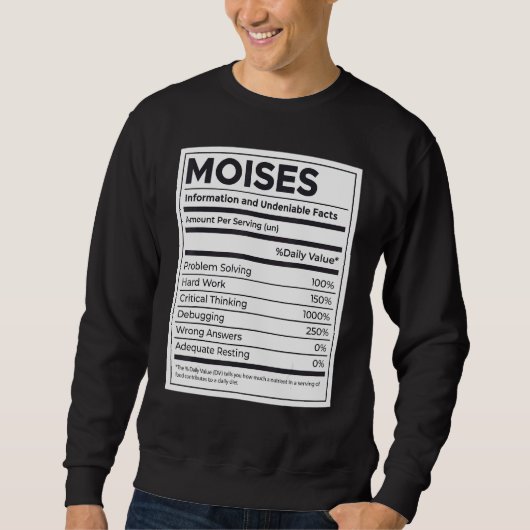 Moises Voeding Informatie Probleem Oplossen Hard Trui (Voorkant)