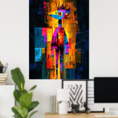 Moisky Zelfportret – Abstracte geometrische visie Poster (Thuiskantoor)