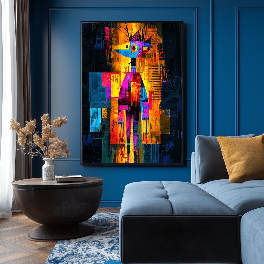 Moisky Zelfportret – Abstracte geometrische visie Poster