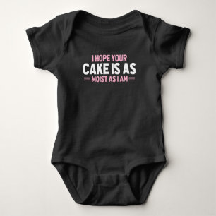 Moist Cake Adult Humor Dirty and Funny Baker Romper