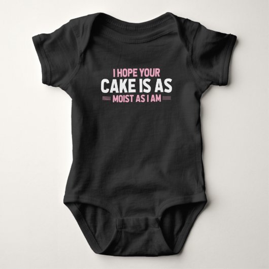 Moist Cake Adult Humor Dirty and Funny Baker Romper (Voorkant)