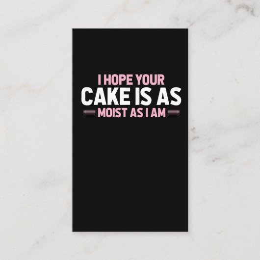 Moist Cake Adult Humor Dirty and Funny Baker Visitekaartje (Voorkant)