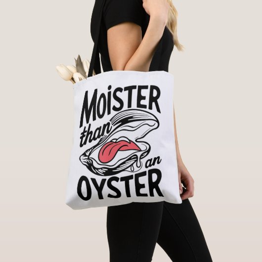 Moister dan een oester Grappig schudden schelpdier Tote Bag (Dichtbij)
