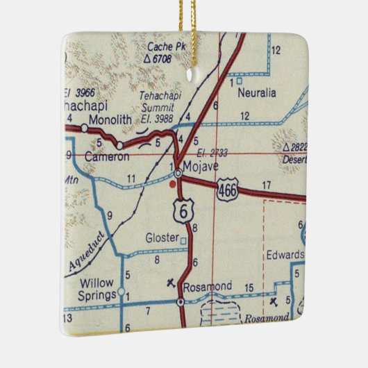 Mojave CA  Map Keramisch Ornament (Rechts)