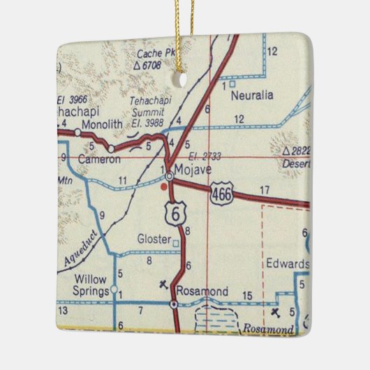 Mojave CA  Map Keramisch Ornament (Links)