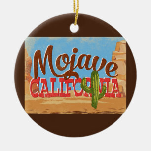 Mojave California Cartoon Desert Vintage Travel Keramisch Ornament