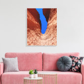 Mojave Canyon – Verticale woestijnlucht Canvas Afdruk (Insitu (Woonkamer))
