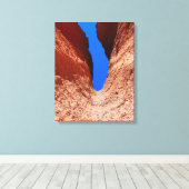 Mojave Canyon – Verticale woestijnlucht Canvas Afdruk (Insitu (Houten vloer))
