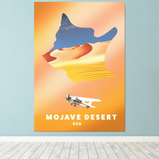 Mojave Desert USA-kaart Canvas Afdruk (Insitu (Houten vloer))