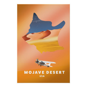 Mojave Desert USA-kaart Perfect Poster