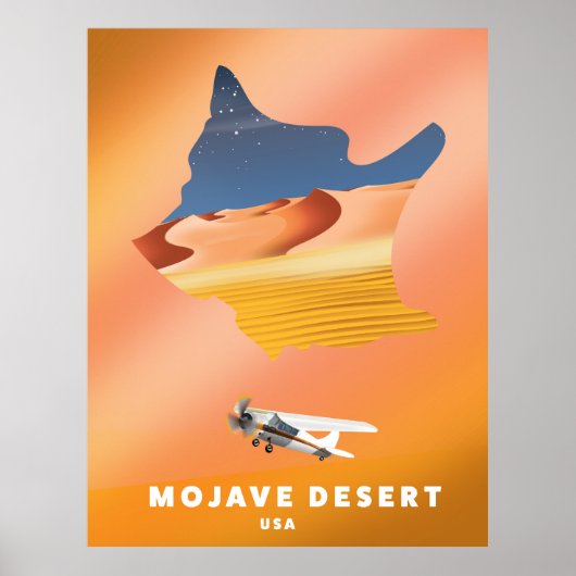 Mojave Desert USA-kaart Poster (Voorkant)