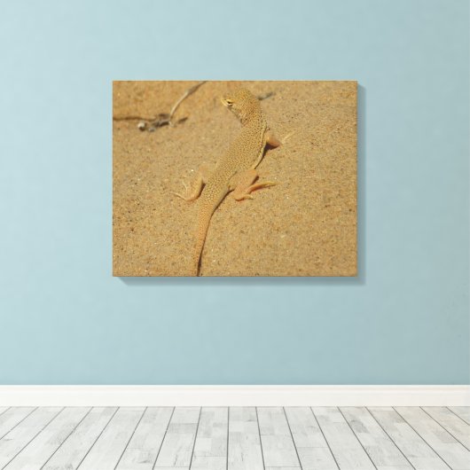 Mojave Fringe Toed Lizard Canvas Afdruk (Insitu (Houten vloer))