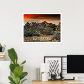 Mojave-woestijn bij zonsondergang poster (Thuiskantoor)