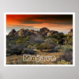 Mojave-woestijn bij zonsondergang poster