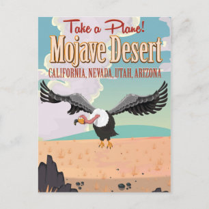 Mojave-woestijn cartoon reisposter briefkaart
