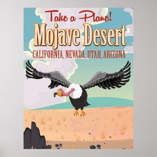 Mojave-woestijn cartoonaansluiting voor vakantie. poster (Voorkant)
