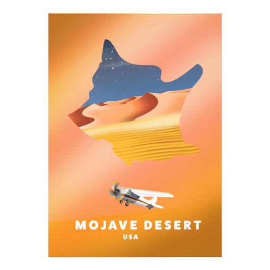 Mojavewoestijn VS kaart Foto Afdruk (Voorkant)