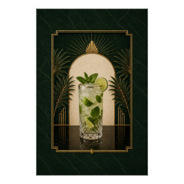 Mojito Art Deco Poster | Bar Kunst