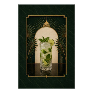 Mojito Art Deco Poster | Bar Kunst