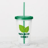 Mojito Cocktail Acryl Drinkglas met munt Drinkbeker (Voorkant)