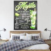 Mojito Cocktail Chalkboard Recipe Canvas Afdruk (Insitu (Slaapkamer))