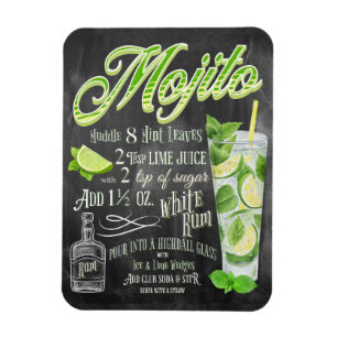 Mojito Cocktail Chalkboard Recipe Magneet