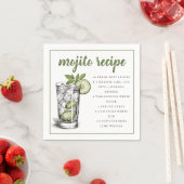 Mojito Cocktail Drank Recept / Zomerfeest Servet (Insitu)