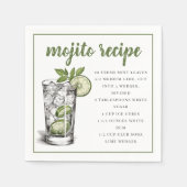 Mojito Cocktail Drank Recept / Zomerfeest Servet (Voorkant)